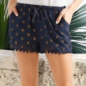 Figue Maja Pom Pom Shorts Navy/Gold